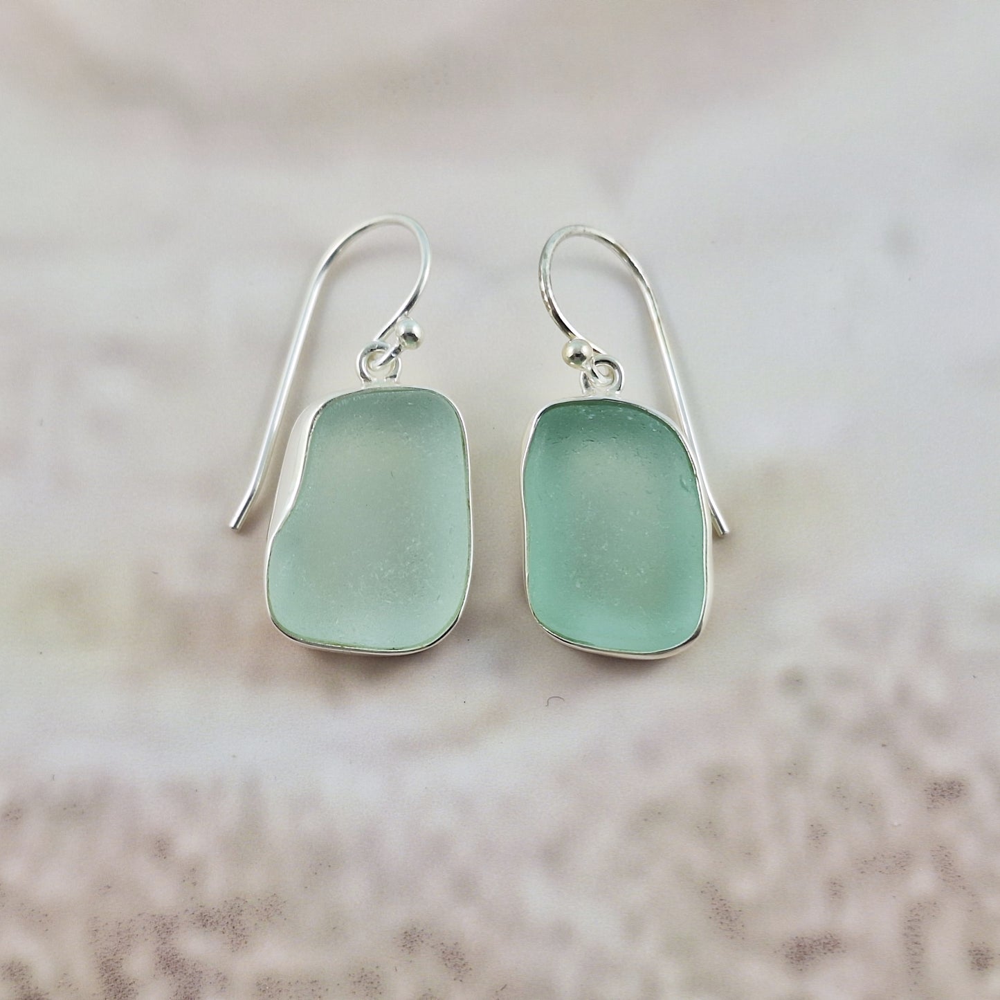 Lagon Green Sea Glass (hook earrings)