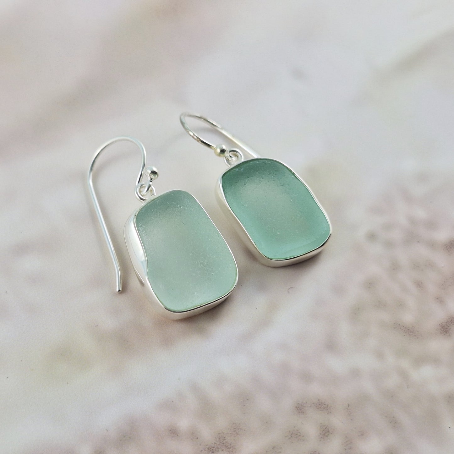 Lagon Green Sea Glass (hook earrings)