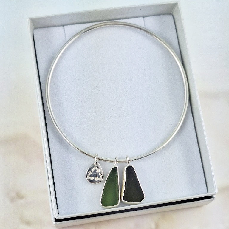 LIMITED EDITION: Sustainable Dark Sea Green Bangle