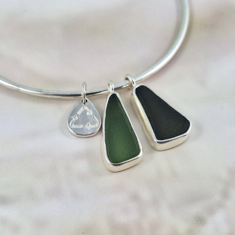 LIMITED EDITION: Sustainable Dark Sea Green Bangle