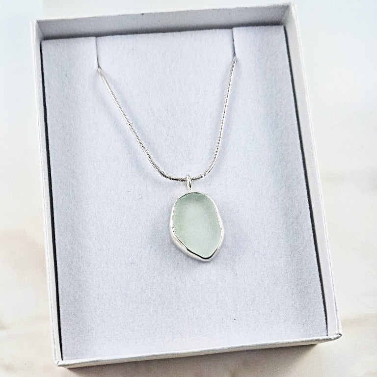 Sea Foam Sea Glass: Pendant (gift box)