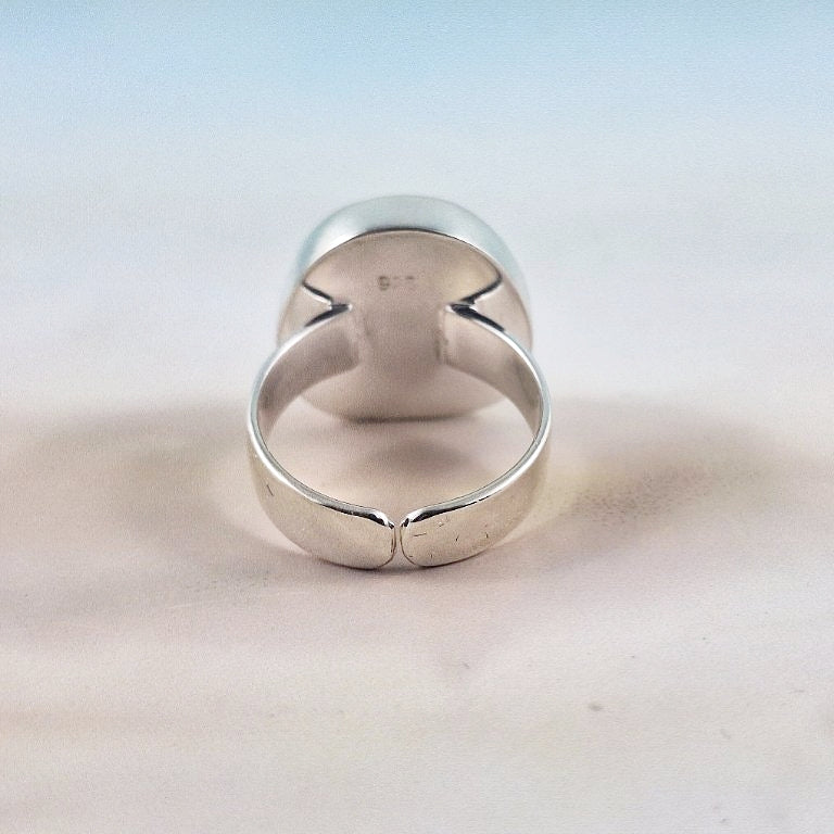 Adjustable Chuncky Brown Sea Glass Ring (medium)