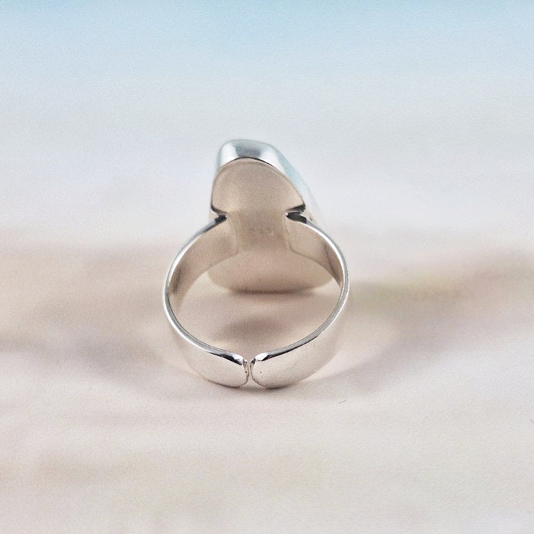 Adjustable Chuncky Brown Sea Glass Ring (small)