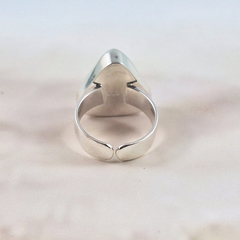 Adjustable Sea Foam Sea Glass Ring (small)