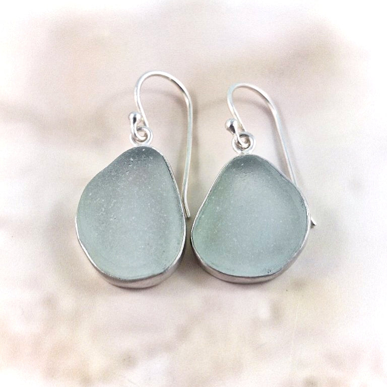 Sea Foam Green Sea Glass (hook earrings)