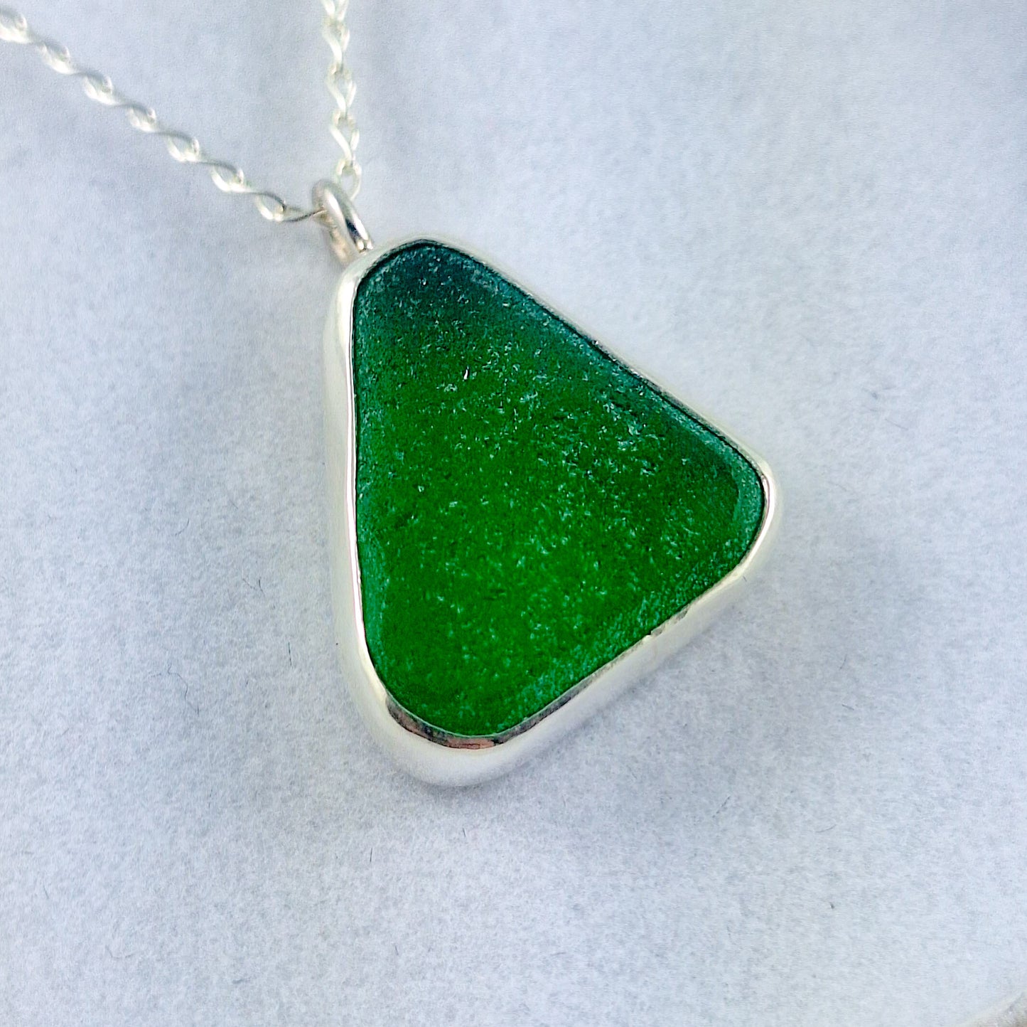 Sea Witch Green Sea Glass Pendant (with chain option)