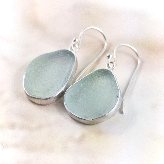 Sea Foam Green Sea Glass (hook earrings)