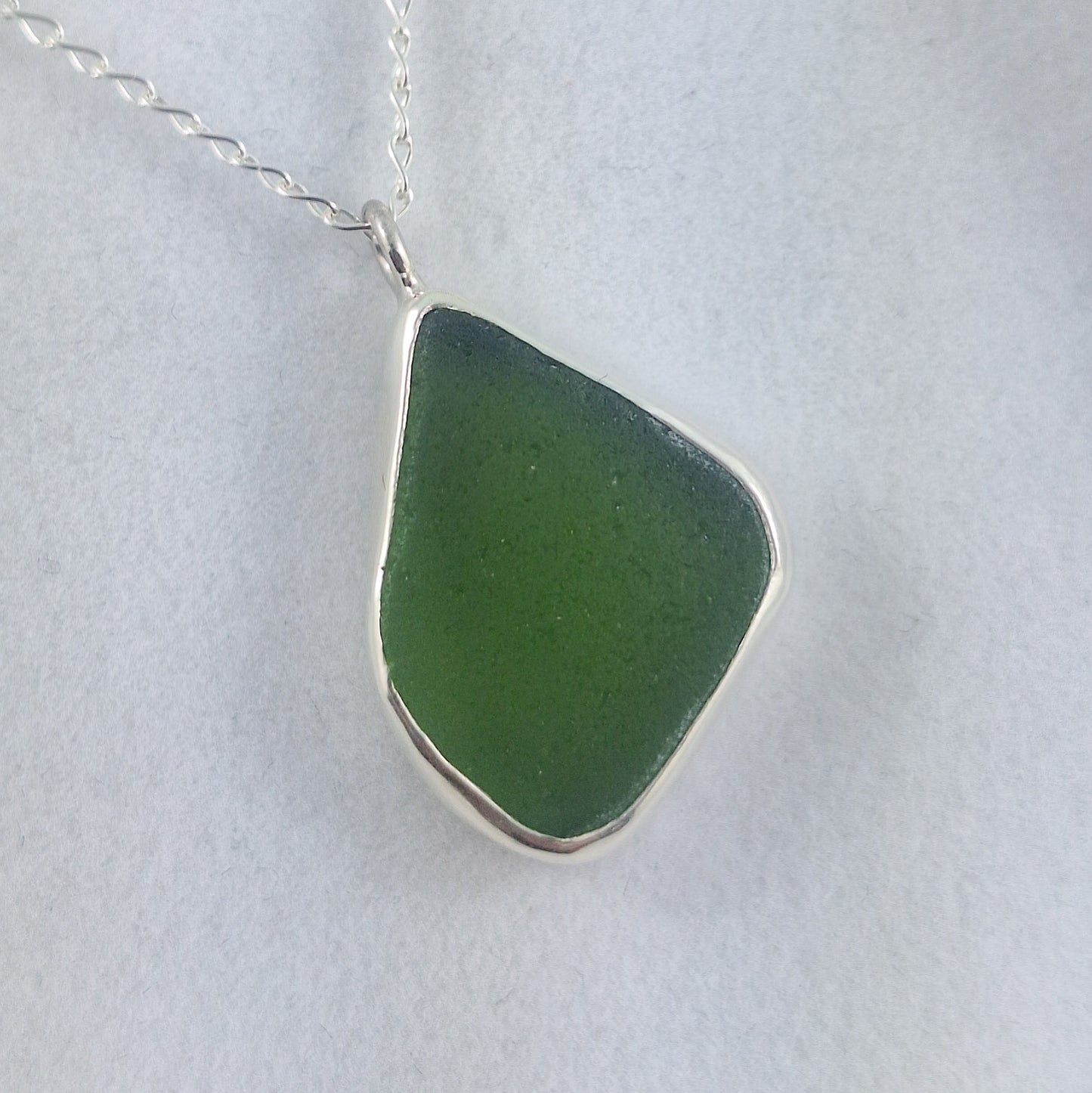 Sea Grasd Green Sea Glass Pendant (with chain option)