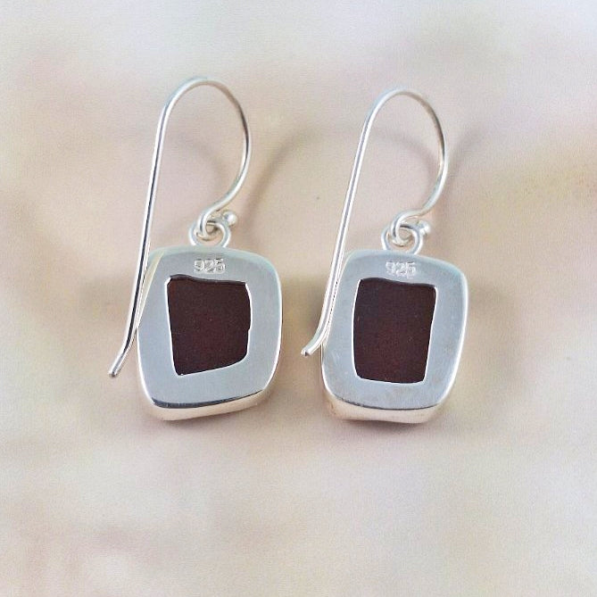 Small Vintage Brown Bottle Sea Glass (hook earrings)