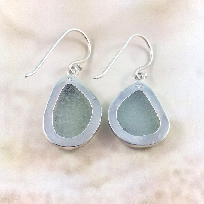 Sea Foam Green Sea Glass (hook earrings)