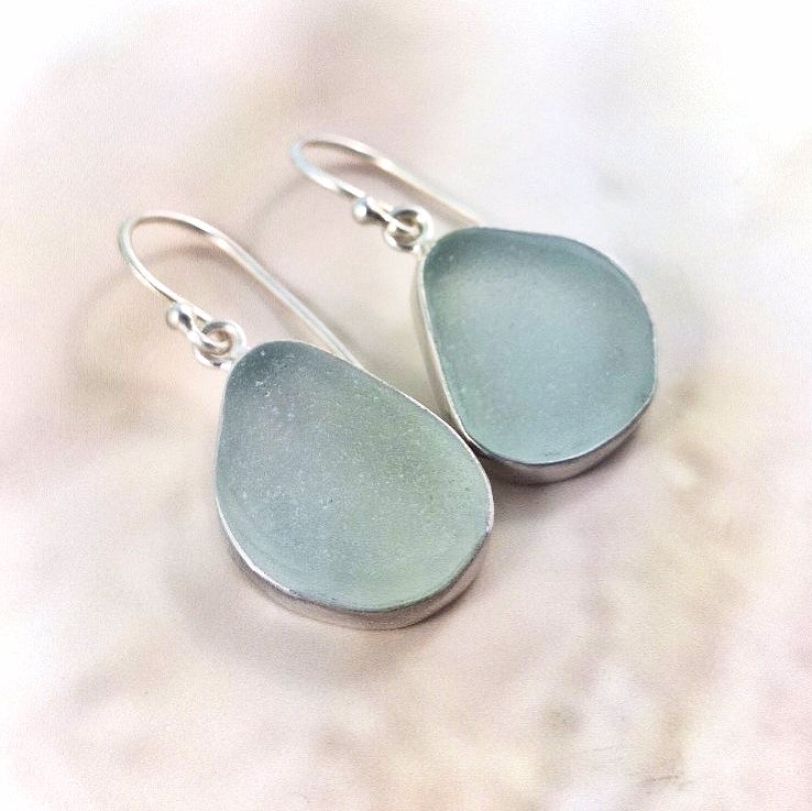 Sea Foam Green Sea Glass (hook earrings)