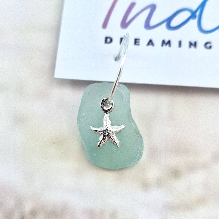 Ocean Charms & Sea Glass (sleeper earrings)