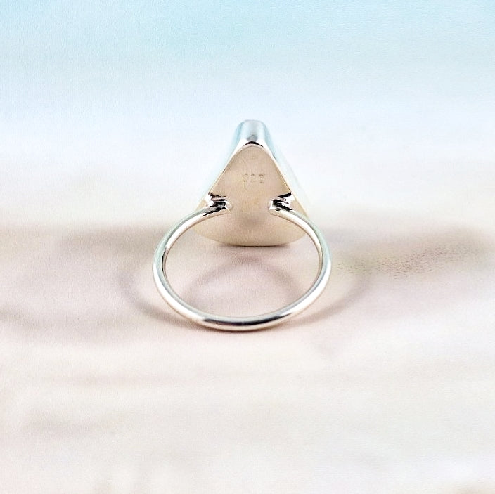 Ring size 7: Lagoon Blue Sea Glass