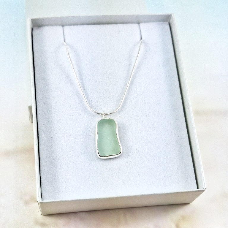 Lagoon Turquoise Sea Glass: Pendant (gift box)