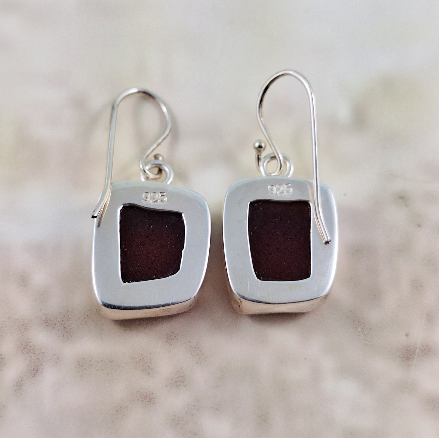 Small Vintage Brown Bottle Sea Glass (hook earrings)