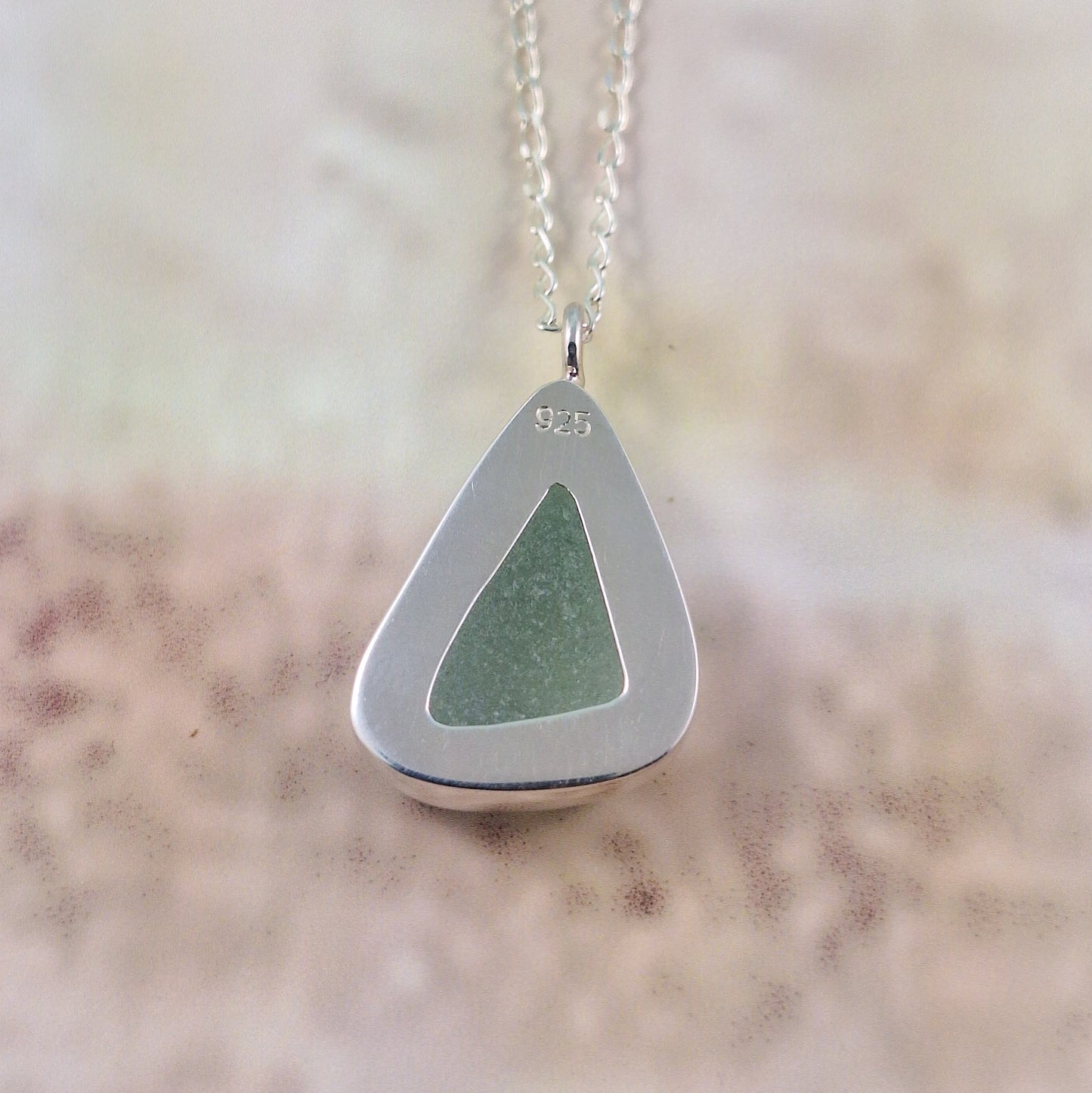 Sea Foam Green Sea Glass Pendant (with chain option)