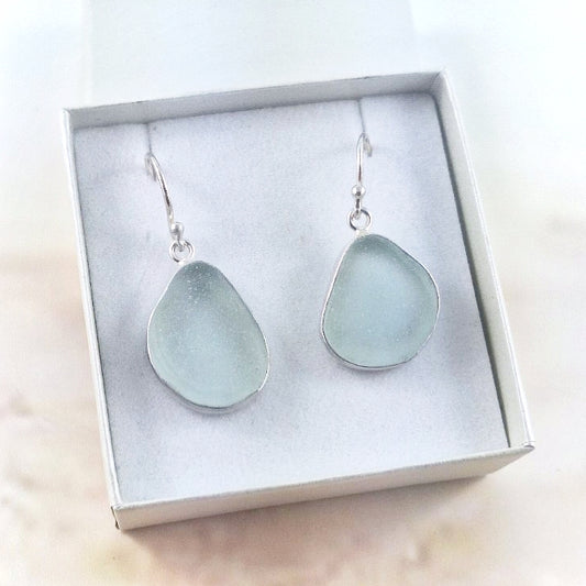 Sea Foam Green Sea Glass (hook earrings)