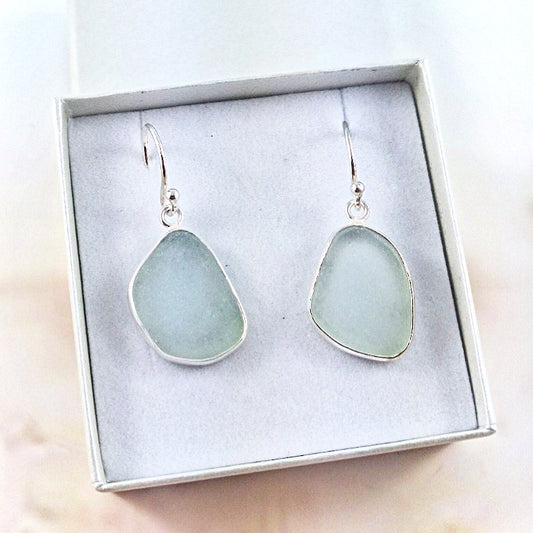Sea Mist Sea Glass (hook earrings)