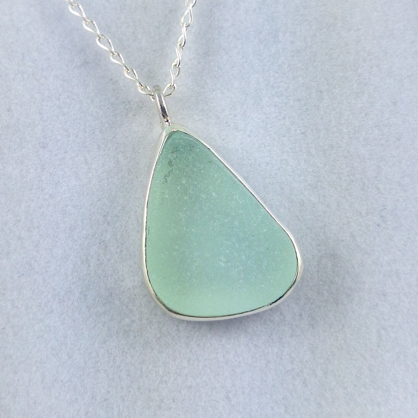 Sea Foam Green Sea Glass Pendant (with chain option)