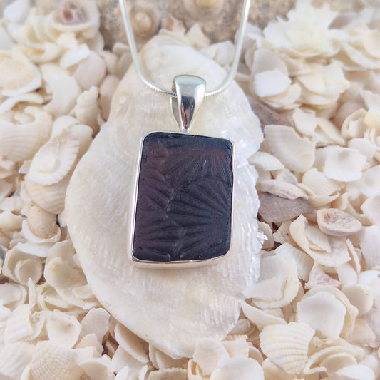 Rare Textured - Dark Plum Pendant (with Chain option)