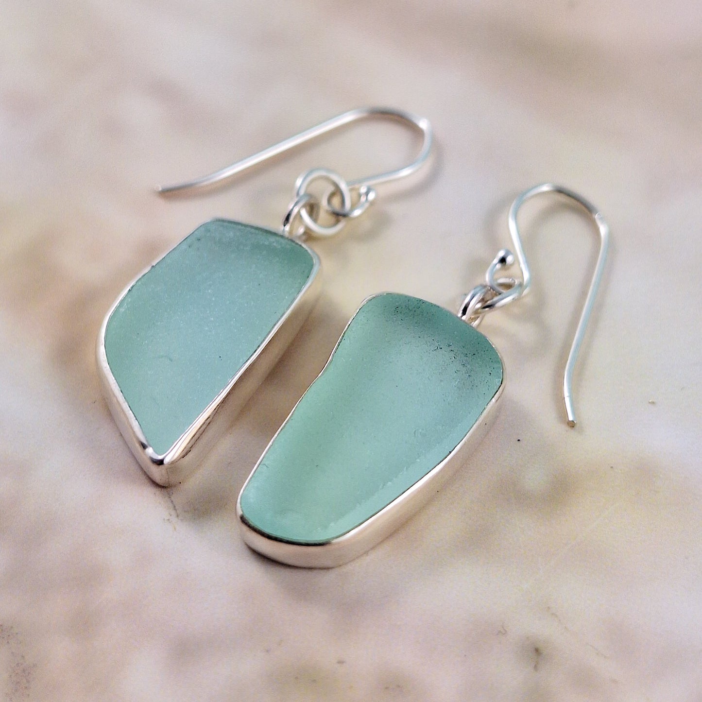Sea Mist Sea Glass (hook earrings)