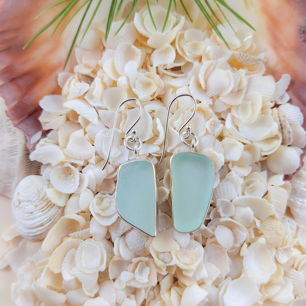 Sea Mist Sea Glass (hook earrings)