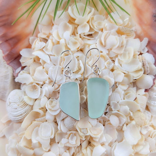 Sea Mist Sea Glass (hook earrings)