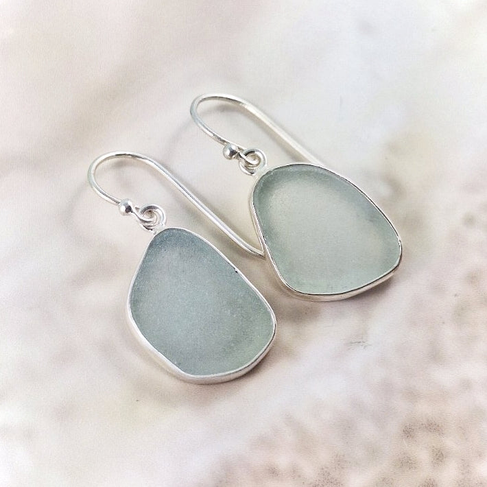 Sea Mist Sea Glass (hook earrings)
