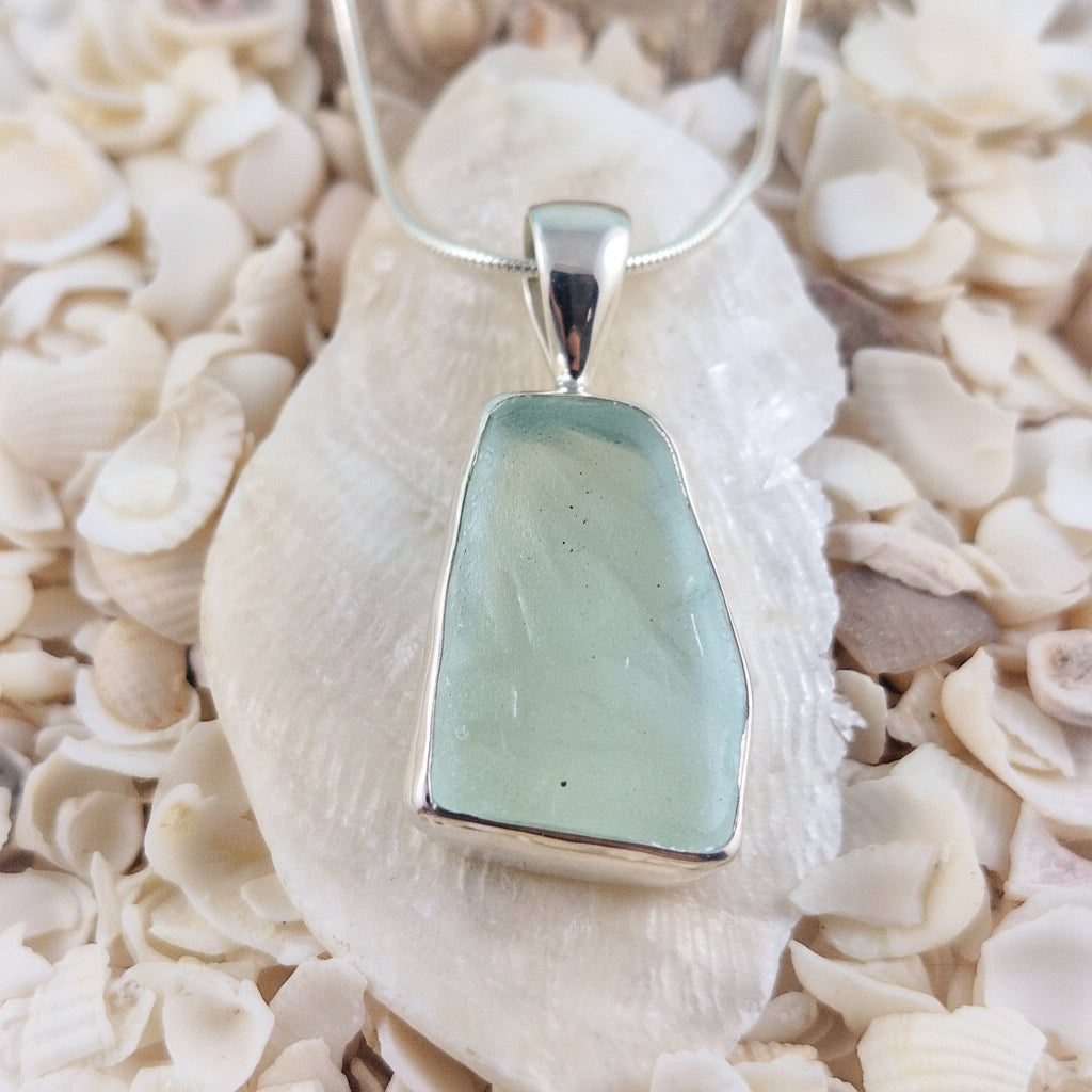 Rare Textured - Sea Foam Green Pendant (with chain option)