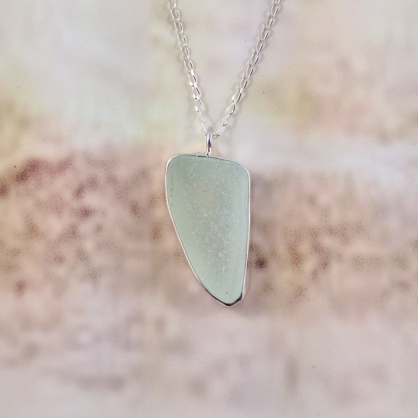 Sea Foam Sea Glass Pendant (with chain option)