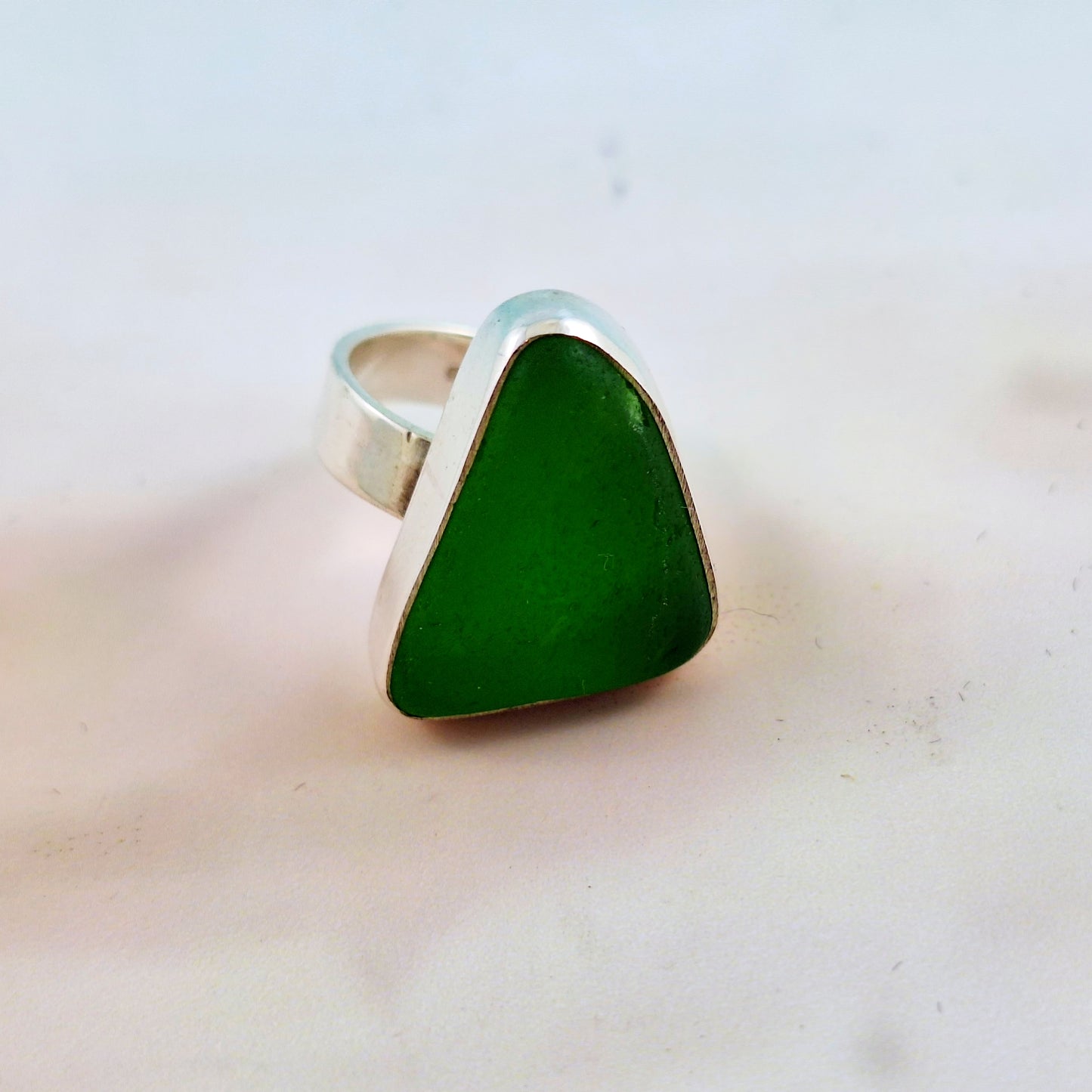Ring size 6: Chunky Sea Green Glass