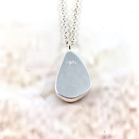 Lagoon Green Sea Glass: Pendant & Chain (gift box)