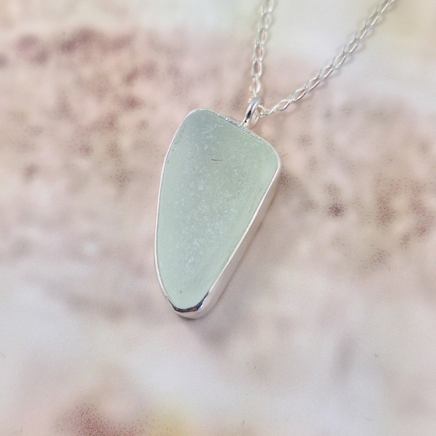 Sea Foam Sea Glass Pendant (with chain option)
