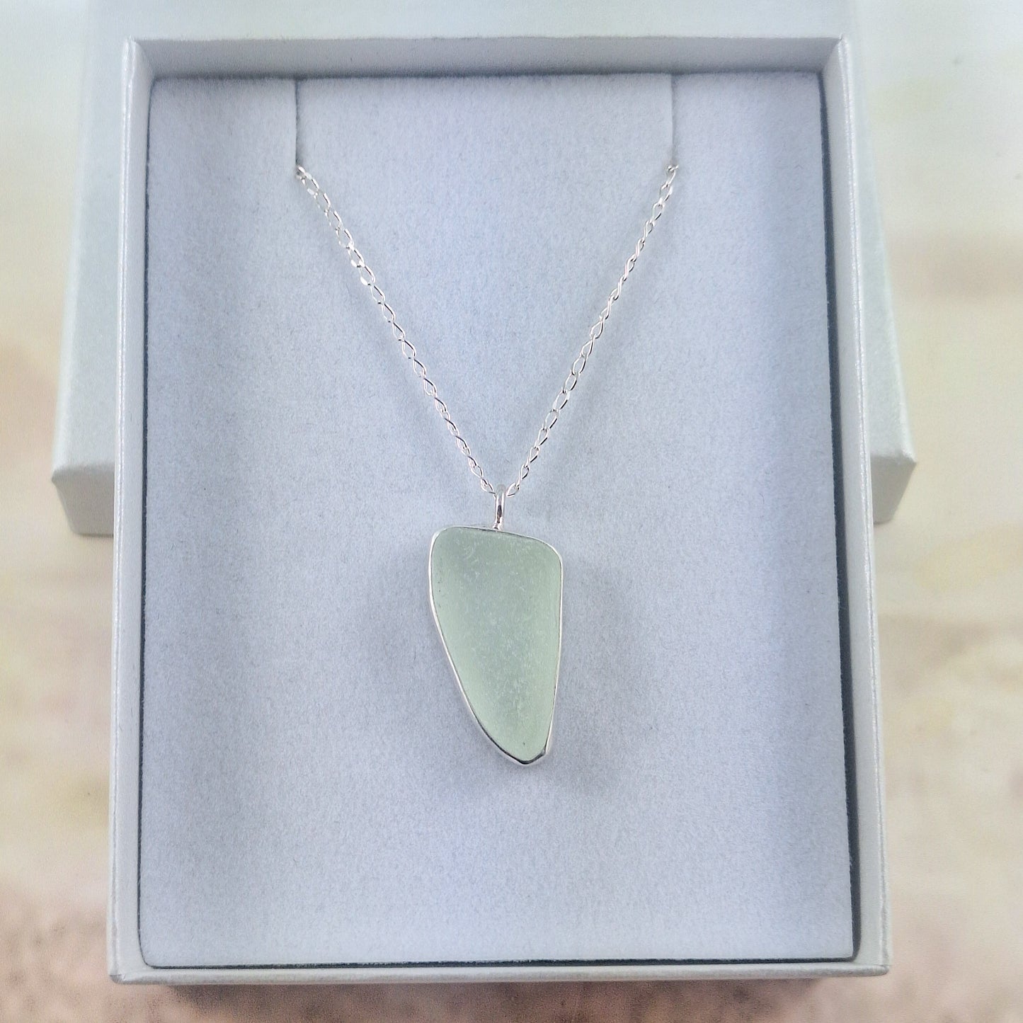 Sea Foam Sea Glass Pendant (with chain option)